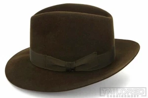 Lock & Co einfarbiger grüner Heurock Ripsband Hut Filz Fedora - 58 cm/7 1/8 Zoll - Bild 1 von 6