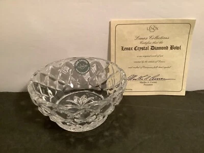 Lenox Collection Diamond Cut Full Lead Crystal 3.5” Bowl Candy Dish NIB  - Image 1 of 4
