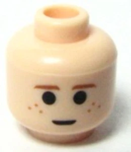 Cejas y pecas marrones para niños, patrón de pupilas grandes - Minifigura oficial LEGO® - Imagen 1 de 1