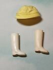 1960'S Vintage Barbie #949 Stormy Weather Yellow Rain Hat And White Rain Boots