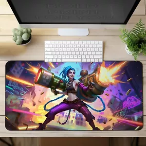 Tappetino da scrivania Anime Jinx League of Legends, tappetino per mouse da gioco, tappetino per mouse grande XXL - Foto 1 di 9