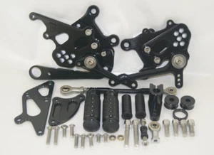 CNC Rearset Rear Set Adjustable Foot Rest Peg Restpeg Black Fit APRILIA RSV4 #6 - Picture 1 of 1