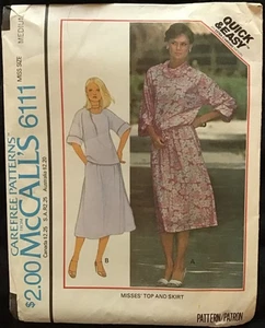 Vintage 1978 McCall’s ungeschnittenes Schnittmuster 6111 Misses Top & Rock Größe M - Bild 1 von 2
