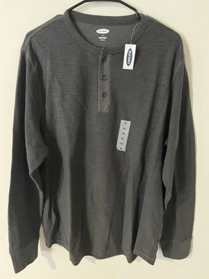 Camisa Old Navy Para Hombre Gris Carbón Manga Larga 3 Botones Talla XL Con Etiquetas Foto 1 de 4