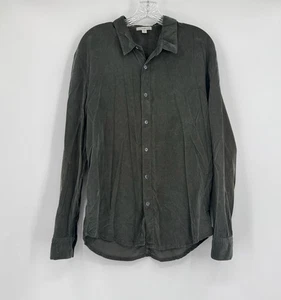 James Perse Mens Green Corduroy Estilo Long Sleeve Button Shirt Sz 2/M - Picture 1 of 5