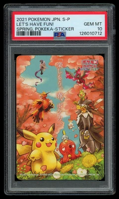 PSA 10 GEM MINT Pokemon Japanese Let's Have Fun Spring (2021) Pokeka Sticker - Image 1 of 2