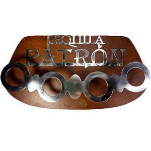 One-of-a-kind Tequila Patron Shot Board Shot Glasses Wood Serving Tray - Picture 1 of 5
