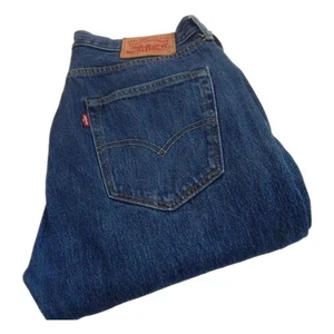 Levi 501 Straight Jeans Regular Blue Waist 34 Leg 30 W34 L30 Button Fly (Q6505) - Picture 1 of 9