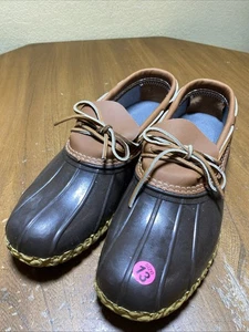 LL Bean Cuero Trabajo Pato Caza Hombres Zapatos Botas Talla 13 ¡NUEVO! - Imagen 1 de 17
