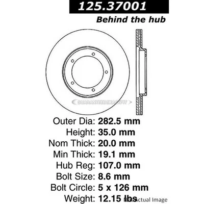 Disco de rotor de freio dianteiro central GAP para Porsche 911 944 924 - Imagem 1 de 2