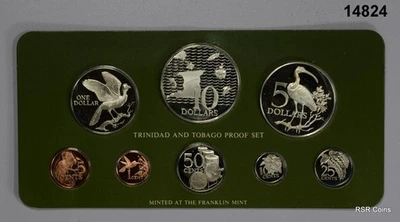 1975 8 COIN TRINIDAD & TOBAGO PROOF SET FRANKLIN MINT GEM MINT SEALED #14824 - Image 1 of 4