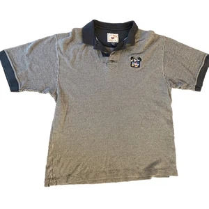 Disney Mickey Mouse Cutter and Buck Blue and Grey Checkered Polo Shirt Size L - Picture 1 of 7