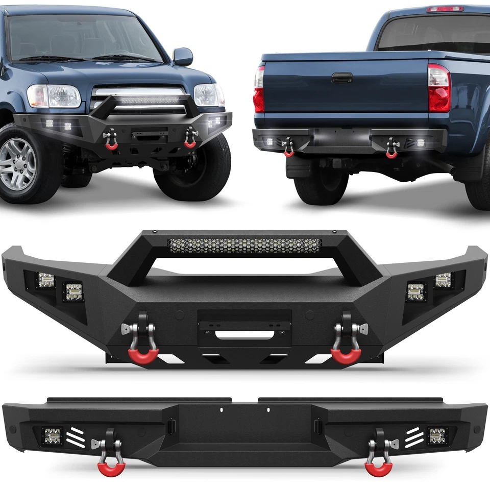 For 2000-2006 Toyota Tundra SR5 Front / Rear Bumper w/Winch Plate LED Lights Foto 1 de 4