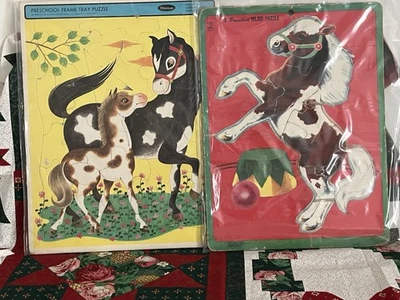 De colección Rompecabezas de Granja Darling Pintado Caballos Marco Para Linda Decoración del Hogar Foto 1 de 4