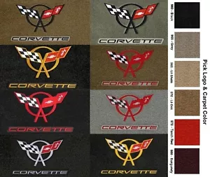 Lloyd Mats Velourtex C5 Corvette Double Logo 3 Pc Mat Set (1997-2004) - Picture 1 of 20