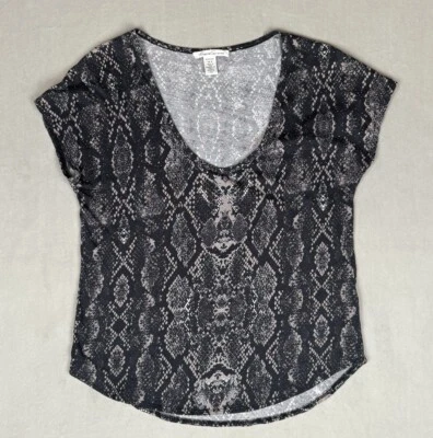 Kenneth Cole рубашка женщин маленький черный змеиной кожи животных печати блузка верхний Нью-Йорк - Изображение 1 из 4