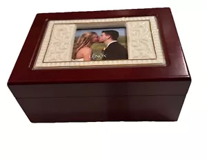 Lenox Cherished Memories Jewelry Box Wood and Porcelain Frame With Gold Trim - Picture 1 of 8