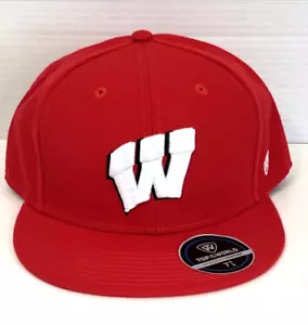 Wisconsin Badgers Team Fitted Red Hat Top Of The World New - Picture 1 of 10