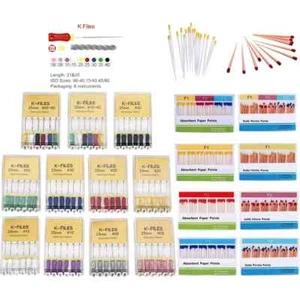 Dental Endo Root Canal Files #15-40 25mm/21mm/Absorbent Paper/Gutta Percha Point - Picture 1 of 77