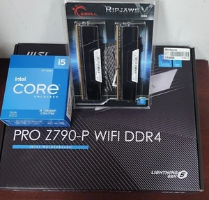 Intel i5 12600KF, MSI Z790-P PRO WIFI DDR4, G.Skill Ripjaws V 16GB DDR4 Bundle - Picture 1 of 10