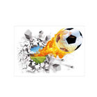  Flying Fire Football 3D Wall Stickers Cracked Wall Effect Mural Decals Wall Art