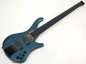 Ibanez EHB1005F-AOM Arctic Ocean 5-string Bass Headless Fretless Blue w/Gig Bag - Picture 1 of 10