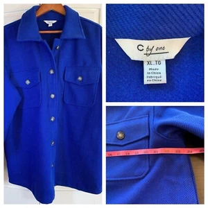 C By One Chapter One Shacket Women's XL Royal Blue Bright Colorful Casual Jacket - Picture 1 of 12