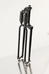 Black Heavy Duty Rat Rod Monark 2 Dual Springer BiKE Bicycle Fork CONSTRUIDO EN EE.UU. - Imagen 1 de 12