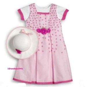 American Girl Spring Picnic Set Sz Size 3 Hat Jumper Top BNIP NWY Pink Easter - Picture 1 of 8
