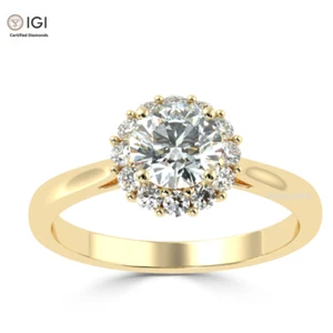 Solitaire Lab Grown Diamond Women's Engagement Wedding Ring in 14kt Gold, Gift - Picture 1 of 12