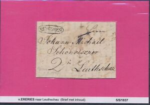 LR21165 Slovakia 1837 Eperies to Leuthschau precursor letter used