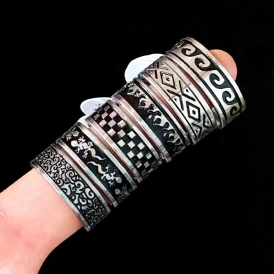 Lotes a granel 36 anillos punk de acero inoxidable con banda superior mezcla de hombres y mujeres joyería de moda Foto 1 de 4