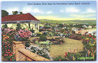 Postcard California Floral Gardens Victor Hugo Inn View of Laguna Beach Linen F2