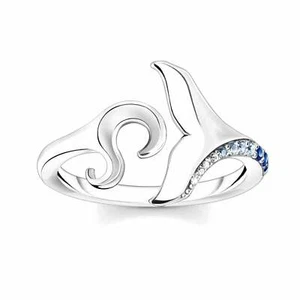 Thomas Sabo Jewelry Women's Ring Tail Fin and Wave with Blue Stones TR2385- - Picture 1 of 1