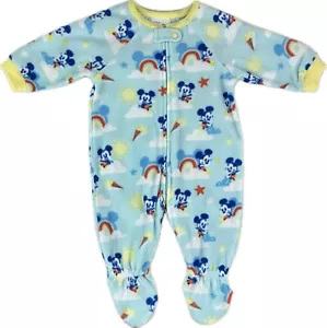 Pigiama Disney Store bambino blu poliestere pile Topolino pezzo unico piedi tg 3-6 M - Foto 1 di 3