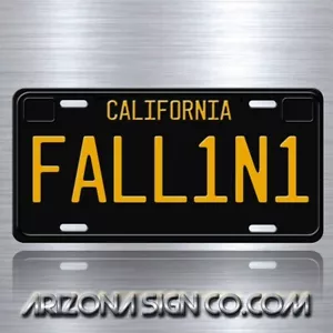 Lucifer ’62 Corvette C1 FALL1N1 Metal Aluminum Replica Prop License PlateTag - Picture 1 of 6