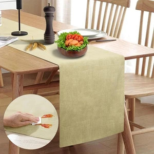 Wipeable Table Runner, Thick Farmhouse Dresser Runner, Rustic for Kitchen, Be... - Picture 1 of 7