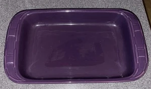 Longaberger Woven Traditions Eggplant Purple 13 1/2 X 7 5/8 Lasagna Pan Dish - Picture 1 of 5