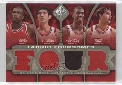 2009 SP Juego Usado Tela Cuarteto Nivel 1 Luol Deng Kirk Hinrich Tyrus Thomas Foto 1 de 2