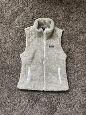 Patagonia Para Mujer Crema/Tostado Vellón Difuso Cremallera Completa Suéter Chaleco Chaqueta Grande Foto 1 de 4