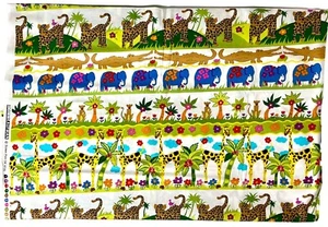 Robert Kaufman #4735 Jungle Jamboree Safari Animals 1 Yard By 44” - Picture 1 of 1