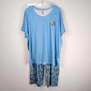 Greater Good Damen-Pyjama-Set 3X blauer Elefant Indien - Bild 1 von 12