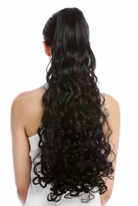 Hair Piece Ponytail Curls Curly Very Long 60 CM Black N440-V-2 - Picture 1 of 3