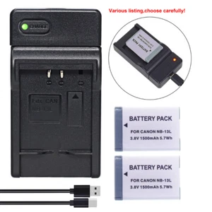NB-13L Battery or charger for Canon PowerShot G5 X G7 X Mark II, G9 X, SX740 HS - Picture 1 of 44