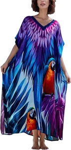 Kaftan Dresses for Women Side Split Caftan Bathing Suit Cover up Casual Long Bea - Picture 1 of 12