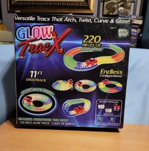 Glow Tracx 220 Piece With Light Up Vehicle Anker Play NEW open box Blue Car - Picture 1 of 5
