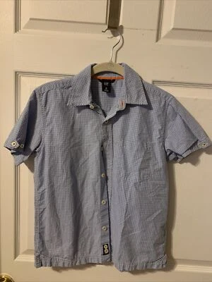 Gap Kids   Boys SZ 8-M Blue/White Check Plaid Button Up Short Sleeve #825 - Image 1 of 4