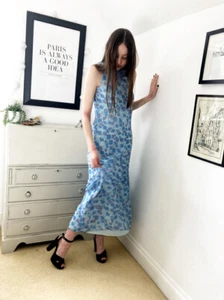 Blue Dress/Dynamite/Wedding/Party CA 6-8 UK - 0441 Maxi Vintage - Picture 1 of 8