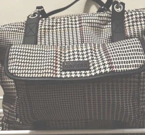 Vintage Ralph Lauren Plaid Houndstooth 2 Bags-Travel Bag, Attachable Small Bag - Picture 1 of 22