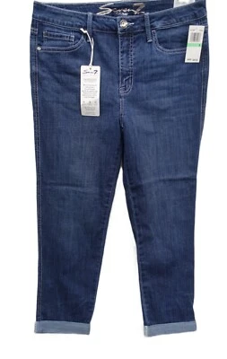 Seven7 "EL FIN DE SEMANA"~NUEVO CON ETIQUETAS $89~JEANS CON PUÑOS BOYFRIEND LAVADO OSCURO TALLA:8 Foto 1 de 4